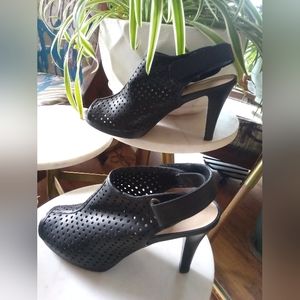 Audrey Brooke Black Leather heels